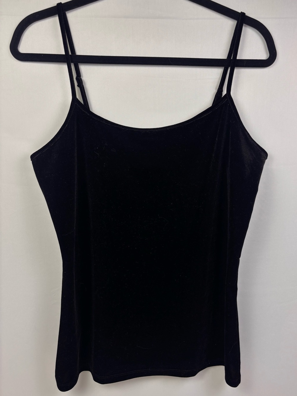 LOFT Outlet Black Velvet Cami Top L Spaghetti Strap Y2K Style